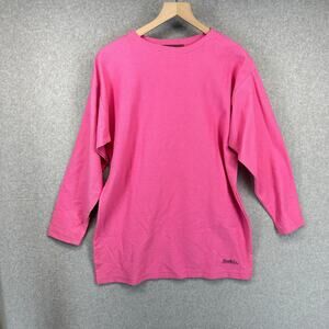 Denim & Co. Jeanswear Sweater Womens Size Small Pink 100% Cotton Tunic Pullover